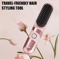 thumbnail image 4 of Cepillo alisador de pelo inalámbrico con calentamiento rápido, 3 modos de temperatura, pantalla LED, protección anti-quemaduras, color negro., 4 of 5