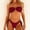 A173 Wine, variant on Bikini Sets for Women Strapless Bandeau Top with Center Ring Detail Chain Link High Cut Side Tie Bottoms 2 Piece Bathing Suits Backless Swimwear