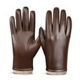 thumbnail image 4 of UJNDER Versatile Windproof and Thick Cold Leather Gloves for Male and Female 2025 Autumn and Winter Solid Color Handwear Brown, 4 of 5