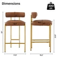 thumbnail image 2 of JURANYAZHU Bar Stools Set of 2 Chairs 26" High,with Back and Footrest,Metal Frame PU Fabric for Kitchen Island Counter, Bistro, Coffee Shop,Brown, 2 of 6
