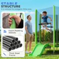 thumbnail image 3 of Qaba 85" Green Backyard Trampoline with Slide & Ladder – Safe Outdoor Play Structure for Ages 3+, 176 lb Capacity, 3 of 7
