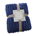 thumbnail image 2 of Taotanxi Ruched Throw, 39"x59" Fleece Blanket, Soft Lightweight, Bed Blankets for Bed, Throw, Dark Blue, 2 of 6