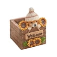 thumbnail image 1 of Maceta Decorativa Perro de Resina Maceta Animal Ornamental Contenedor de Plantas Decorativo con Figura de Bienvenida Función para Decoración Adecuada, 1 of 9