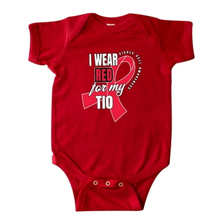 

Inktastic Sickle Cell Awareness I Wear Red For My Tio Gift Baby Boy or Baby Girl Bodysuit