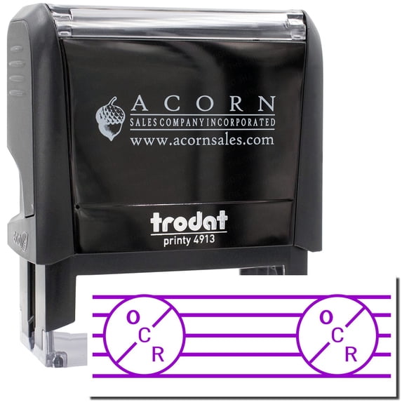 Large Self-Inking OCR Stamp, Trodat Printy 4913, Press and Print Stamping, Impression Size 7/8" x 2-1/4", Up to 10,000 Impressions - Purple Ink