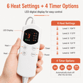 thumbnail image 6 of ICREOPRO Heating Pad for Back, Neck and Shoulders, 16 x 30 in Electric Heating Pad with 6 Heat Settings, 4 Timer Settings, Auto Shut-Off, Machine Washable, Moist & Dry Heat, Gray, 6 of 9