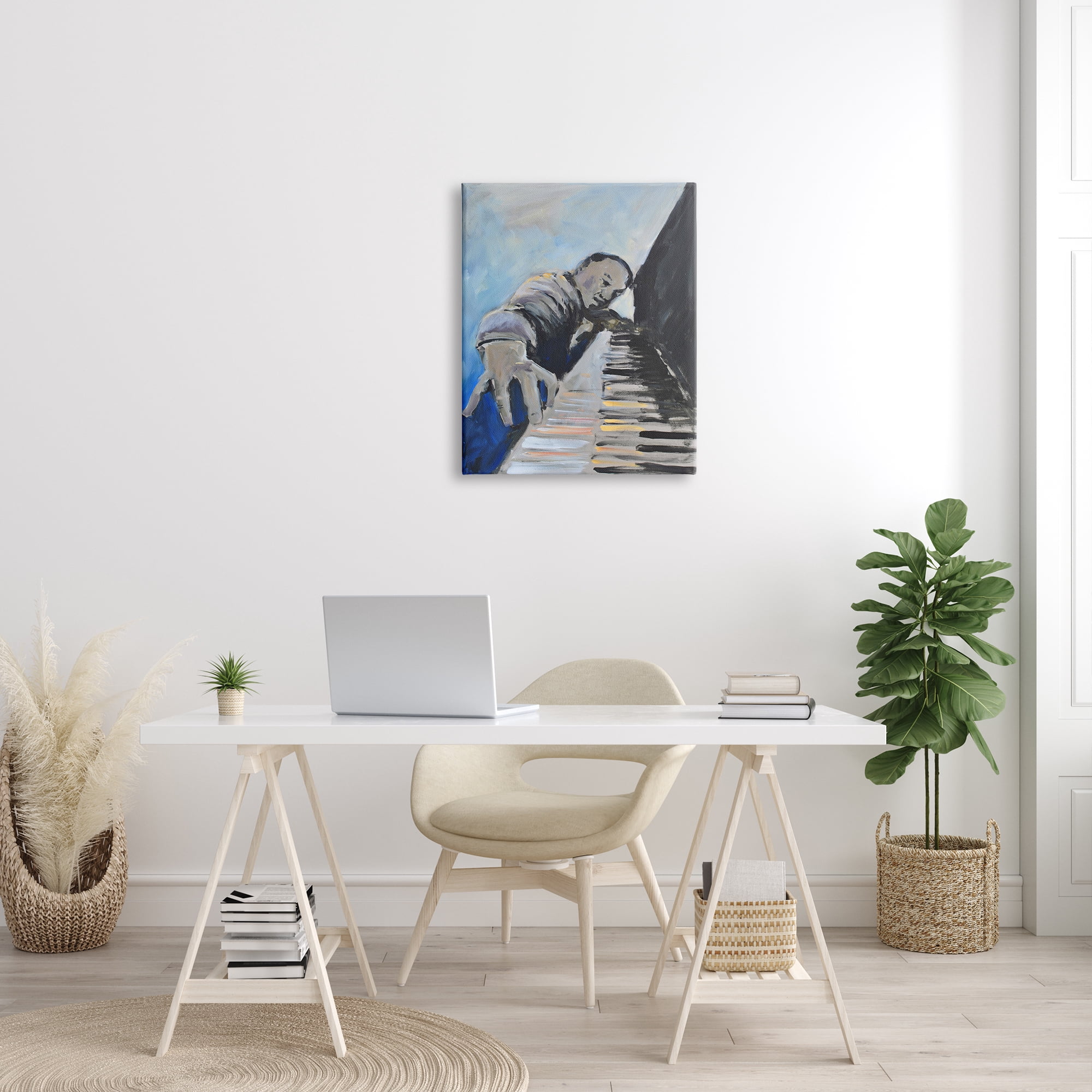 Stupell Industries Piano Player Blues Musician Expressive Painting, 24 x 30, Design by Allayn Stevens