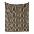 thumbnail image 1 of Antique Oriental Soft Flannel Fleece Throw Blanket, Continuous Spiral Damask Ornaments Nature Tones Illustration, Cozy Plush for Indoor and Outdoor Use, 50" x 60", Tan and Dark Sepia, by Ambesonne, 1 of 5