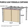 thumbnail image 6 of PURPLE LEAF Outdoor Curtains Privacy for 13' Side Pergola with Grommets and Rod Outside Porch Shade Patio Deck Retractable Replacement Gazebo Cabana Curtain Set of 2 Panels 68 x 82 inch Beige, 6 of 8