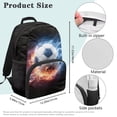 thumbnail image 7 of Pzuqiu Fire Ice Soccer 17 Inch School Backpack for Students Ages 6-18 Cute Book Bag with Padded Straps Fully Print Large Capacity Scholbag for Teens Middle School High School, 7 of 7