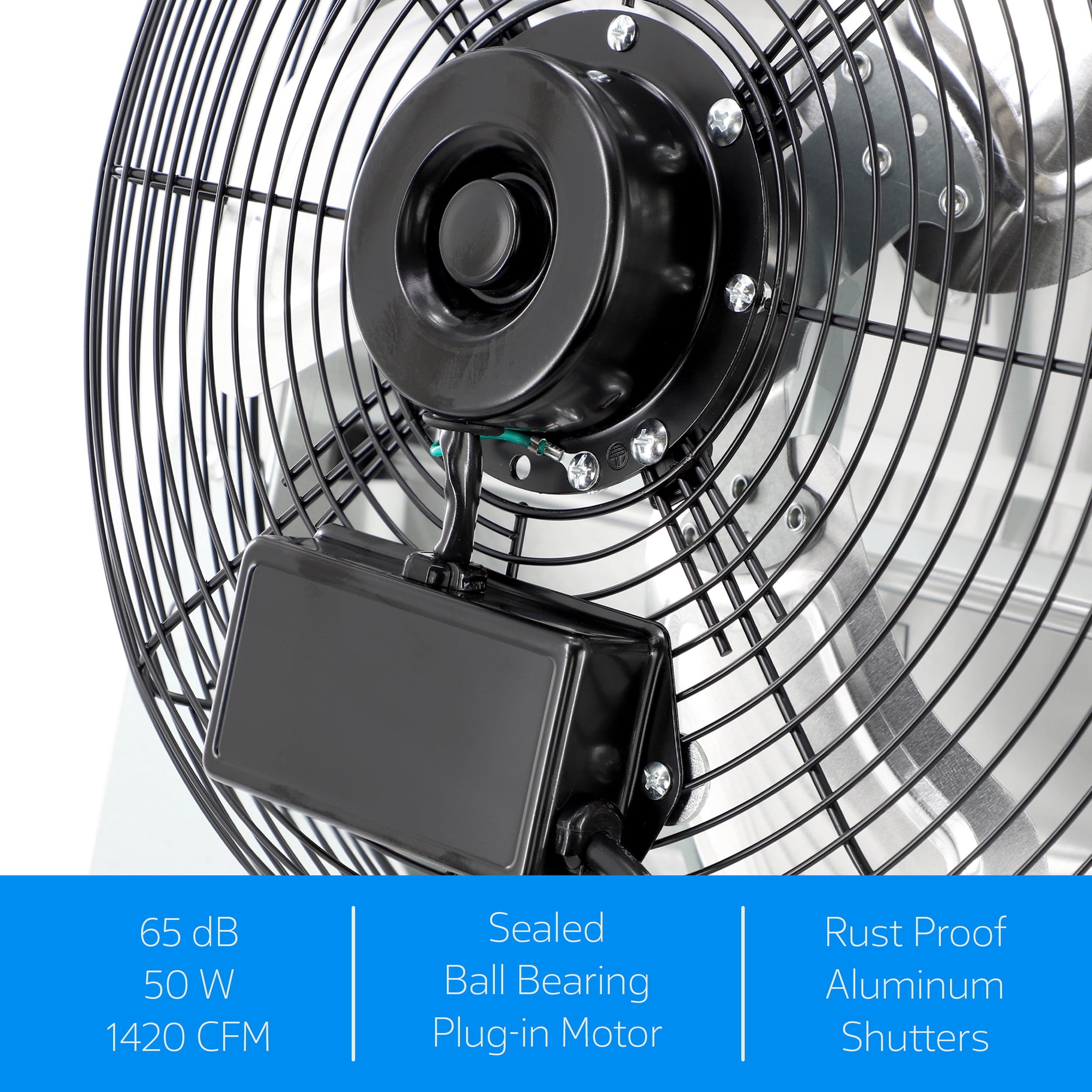 Vie Air 12 Inch Shutter Exhaust Fan with Power Cord