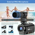 thumbnail image 4 of Video Camera Camcorder YouTube Vlogging Camera With 32G SD Card FHD 1080P 30FPS 24MP 16X Digital Zoom 3" LCD 270 Degrees Rotatable Screen with Microphone,2 Batteries, 4 of 8