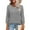 Gray, variant on T-Shirts for Women,Solid Color Lace Patchwork Pineapple Print 3/4 Sleeve Round Neck Top