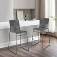 thumbnail image 6 of Nee 30 Inch Set of 2 Barstool Chairs with Footrests Charcoal Gray Rope - Saltoro Sherpi, 6 of 6