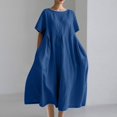 thumbnail image 3 of HomeGardon Liquidation! Robes d'Été pour Femmes 2025, Robes d'Été pour Femmes, Robe Unie Décontractée d'Été pour Femmes à Col Rond et Manches Courtes, P-XXXXXL, 3 of 4