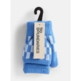 thumbnail image 2 of No Boundaries Women's Ribbed Knit Checkered Pop Top Mittens, 2 of 4