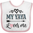thumbnail image 3 of Inktastic My Yaya Loves Me Grandchild Girls Baby Bib, 3 of 4