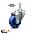 thumbnail image 2 of 3.5 Inch Solid Polyurethane Wheel Swivel 10mm Threaded Stem Caster SCC, 2 of 2