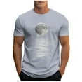 thumbnail image 2 of Zylanna Men's Casual T-Shirts, Crew Neck Fashion Short Sleeve Graphic Shirts for Men Tee Gray Size M, 2 of 5