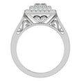 thumbnail image 3 of 0.90 CT TW Square Halo with Princess& Filigree Cluster Ring 14K White Gold (G,SI), 3 of 5
