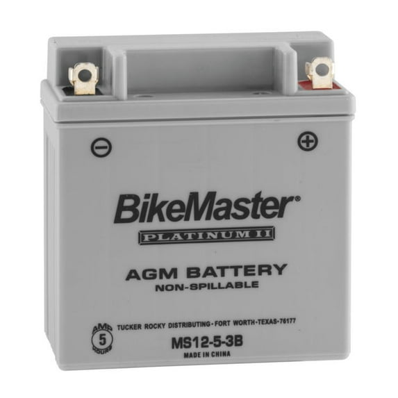 BikeMaster AGM Platinum II Battery MS12-5-3B for Suzuki GT250 Hustler 1972