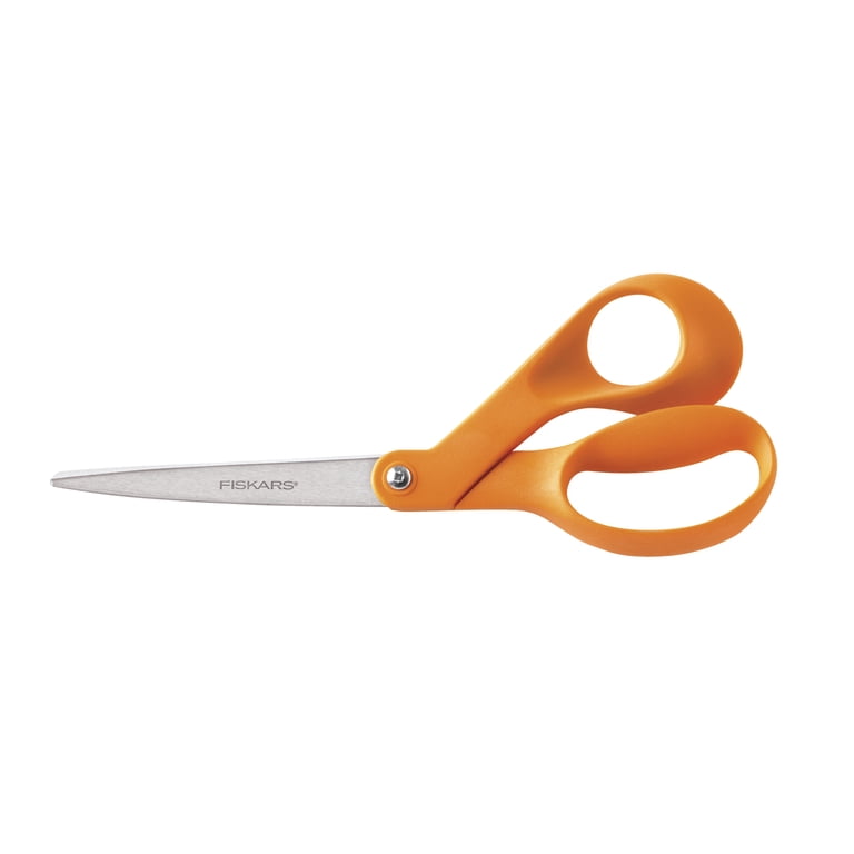 2 pack) Fiskars 8 Inch Original, Orange Handled Scissors for
