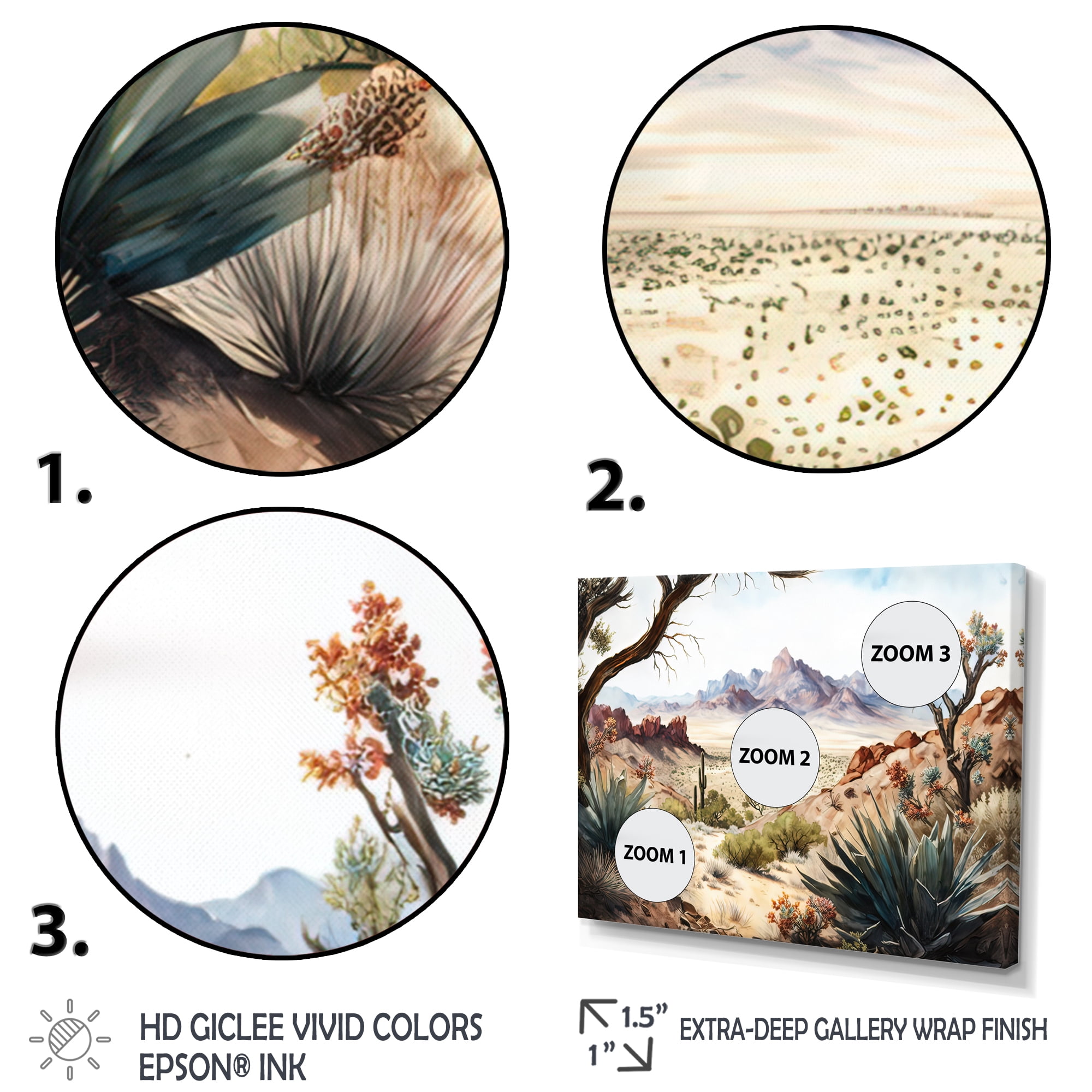 Designart Arizona Desert Scenery III Canvas Wall Art