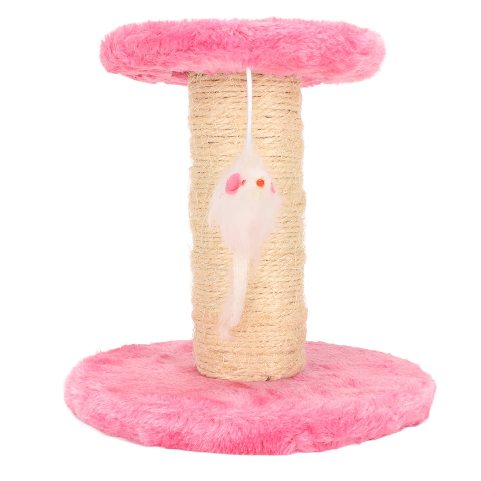 Cat Tree, Interactive Cat Scratching Post 2 Layers Decorative  For Indoor Pink