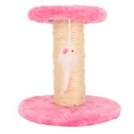 Cat Tree, Interactive Cat Scratching Post 2 Layers Decorative  For Indoor Pink