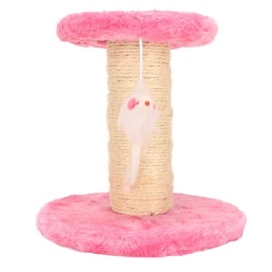 Arbre de chat, poste interactif de craquage de chat 2 Couches décoratives pour intérieur rose