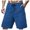 Blue, variant on Mgmyaa Mens Casual Shorts Summer Drawstring Elastic Waist Beach Sweat Shorts Texture with Multi-Pockets