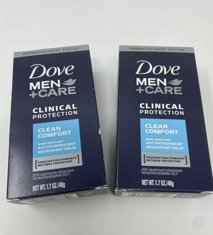 Dove Men + Care Clinical Protection Antiperspirant Deodorant Solid Clean Comfort 1.70 oz (Pack of 2)