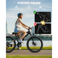 thumbnail image 4 of Qlife Racer 27.5 Inch Electric Bicycle for Adults, Full Suspension 21-Speed Mountain Ebike with More Than 1200W 28MPH Brushless Motor,(Black) with Phonebag, 4 of 7