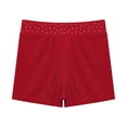 thumbnail image 4 of TiaoBug Girls Kids Gymnastic Shorts Ballet Dance Bottoms Shiny Rhinestones Tumbling Yoga Sports Shorts Burgundy 12, 4 of 5
