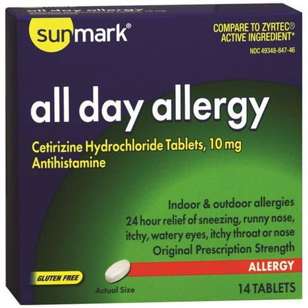 75712700 10 mg Sunmark Antihistamine - Pack of 14
