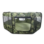 Fabulous Pet Large Water Resistant Bottom Portable Doggie, Dog, Puppy, Cat, Kitten Play Pen Camouflage