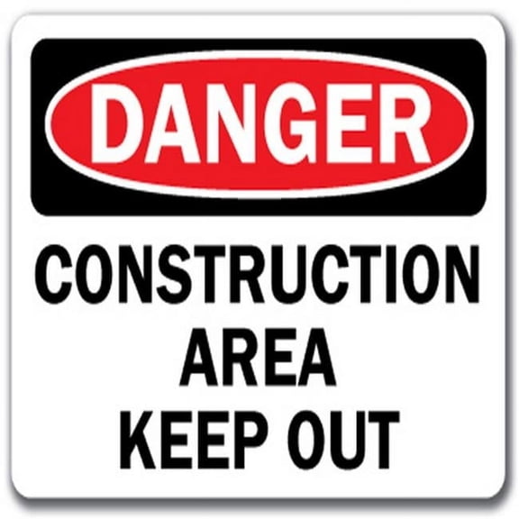 10 x 14 in. OSHA Safety Danger Sign - Construction Area Keep Out