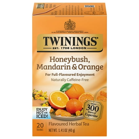 Twinings Honeybush, Mandarin & Orange Herbal Tea Bags, Caffeine Free, 20 Count Box