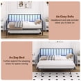 thumbnail image 2 of UHOMEPRO Twin Daybed with Trundle, Metal Daybed Frame with RGB LED Lights and Charging Station, Height Adjustable Day Bed Sofa Bed Frame, No Box Spring Needed, for Bedroom, Living Room, Guest Room, 2 of 11