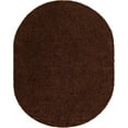 thumbnail image 1 of Unique Loom Tapis Moderne Shag Uni 8 Pieds x 10 Pieds Ovale Marron Chocolat, 1 of 15