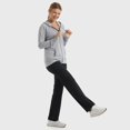 thumbnail image 5 of FUNING Women’s Slub Knit Full-Zip Hoodie, Textured Cotton Zip-Up T-Shirt Hoodie for Women, 5 of 6