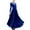 Blue, variant on Hfyihgf Women's V Neck Velvet Maxi Dress Elegant Long Sleeves Tunic High Waist Solid Color Cocktail Dress Evening Formal Gown(Black,L)