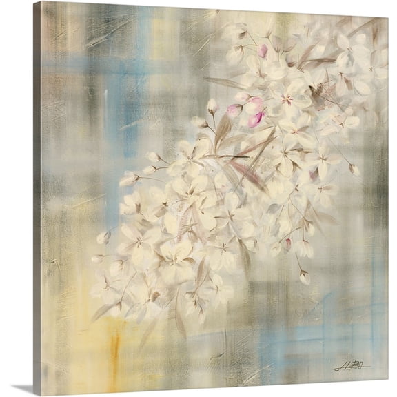 Great BIG Canvas | "White Cherry Blossom II" Canvas Wall Art - 20x20