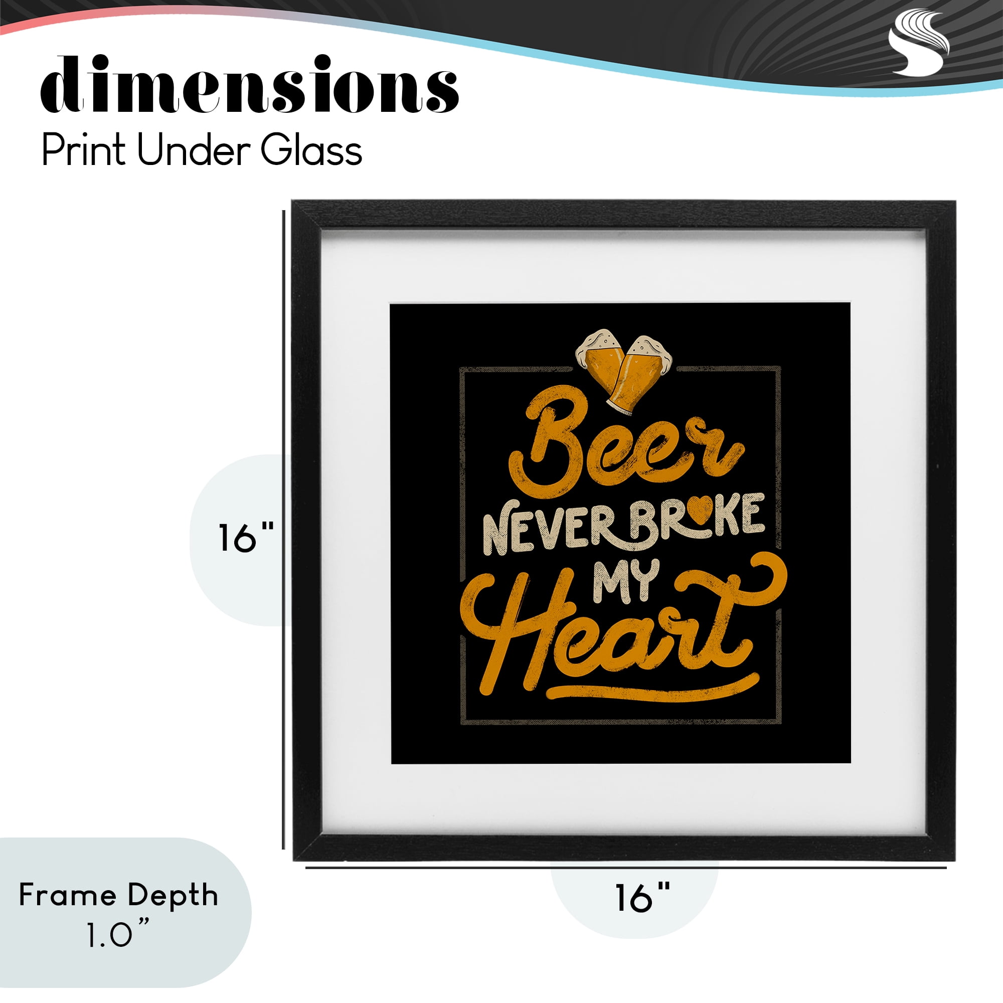 Stupell Industries Beer Never Broke My Heart Black Framed Print Under Glass, design by EduEly Designs