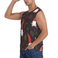 thumbnail image 3 of Lsque Cute Christmas Gnomes Print Men's Cotton Blend Sleeveless Muscle Shirts (S-3XL)- Moisture Wicking, Odor Protection, UPF 30+,Large, 3 of 8