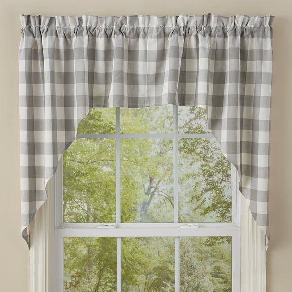 Park Designs Dove Buffalo Check Swag 36"L