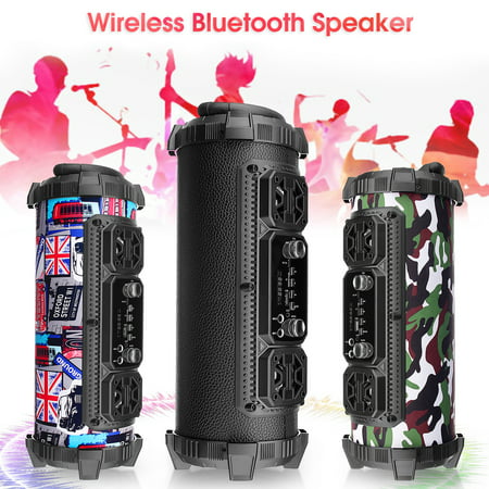 360 ° Surround Sound FM Portable bluetooth Speaker Vertical Design Wireless Stereo Loud Super Bass Sound Aux/USB/TF Best Christmas (Best Sounding Wireless Speakers 2019)