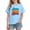 Blue, variant on Girls Tee Shirts, Girls T Shirts, Sweet Print Short Sleeve Cotton Top Vacation Casual Summer Black 4-5 Years