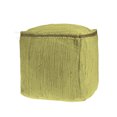 thumbnail image 5 of LR Home Square Yellow Braided Cotton and Jute Pouf Ottoman, 18" H x 18" W, 5 of 6
