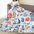 thumbnail image 6 of Pofeuu Watercolor Nautical Print Ultra-Soft Micro Fleece Blanket,for Bed Or Sofa,All Season Throw Blankets Flannel Blanket-40"x30", 6 of 7